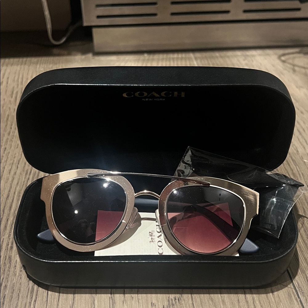 Coach Rose Gold and Black Sunglasses